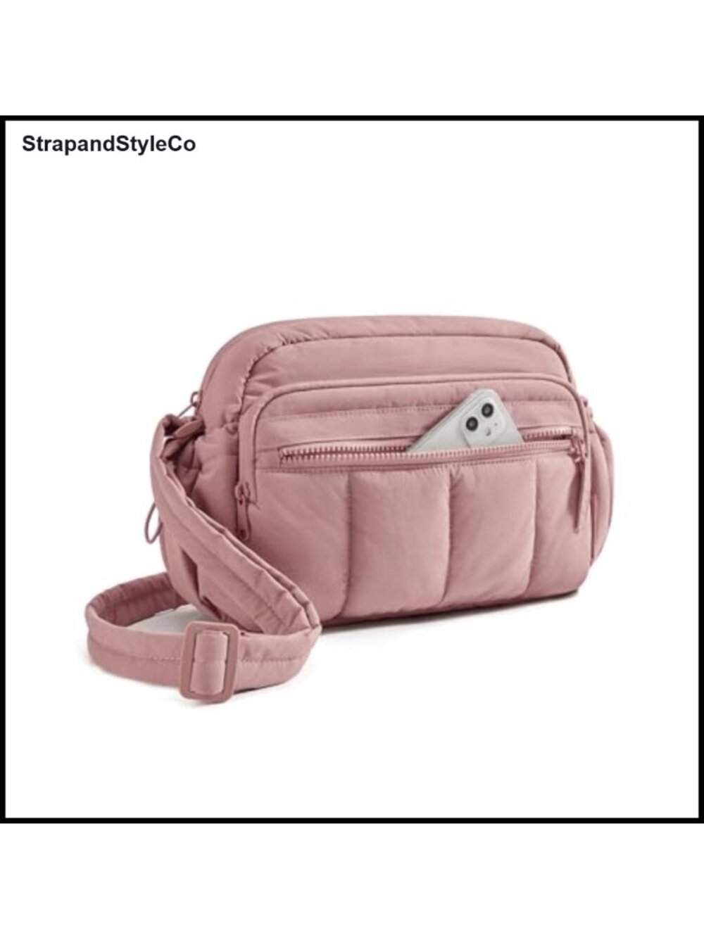 Quilted Puffy Crossbody Purse RFID Wallet Water-Resistant Travel Bag